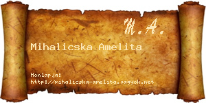 Mihalicska Amelita névjegykártya